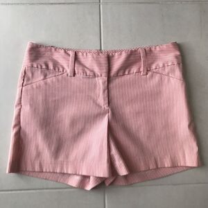 Ann Taylor Factory Shorts Mid Rise Signature Striped Seersucker